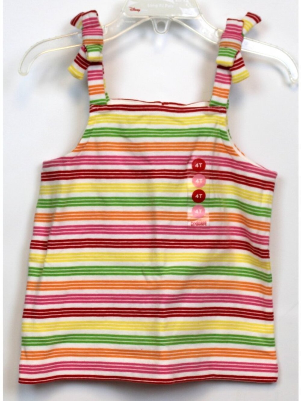 2008 Gymboree Cherry Baby Tee T-Shirt sz 4 Tank Top Stripes Bow Straps Summer